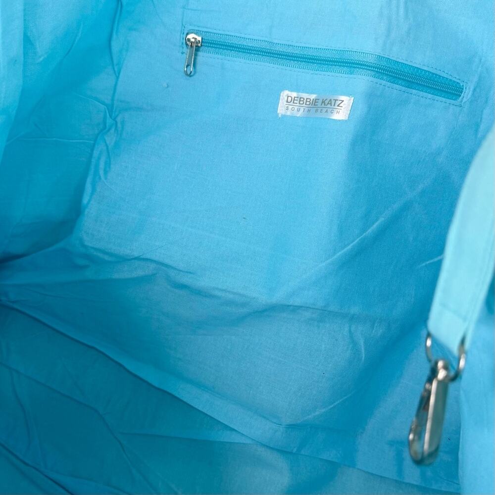 Debbie Katz South Beach Blue Cotton Tote Bag NWT - Picture 4 of 5